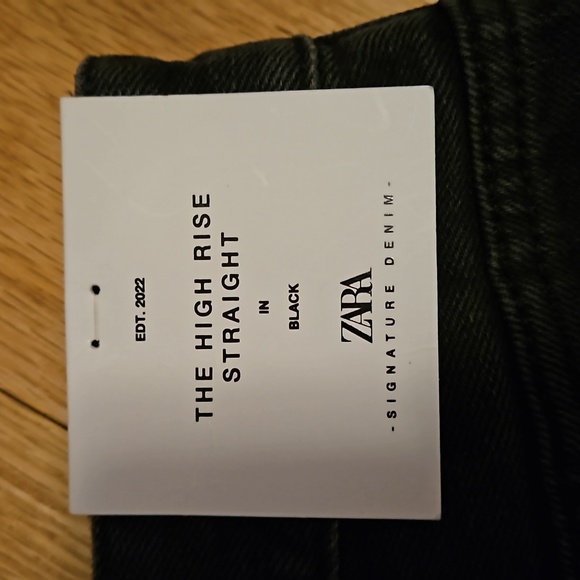 Zara The High Rise Straight in Black Jean's Denim Size 0 32 - Picture 6 of 8